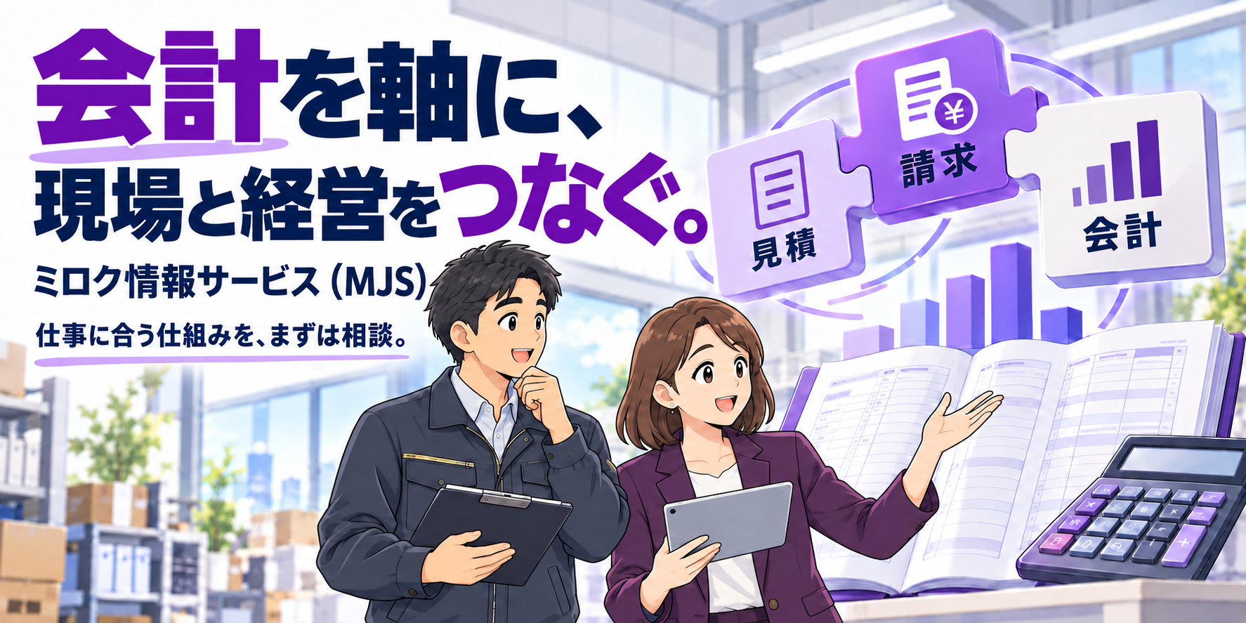 会計を軸に、現場と経営をつなぐ。ミロク情報サービス （MJS）。仕事に合う仕組みを、まずは相談。