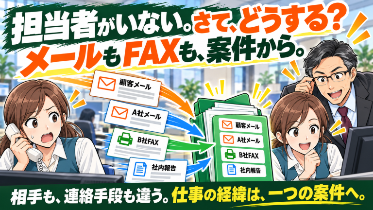 担当者がいない。さて、どうする?TeamManagerでメールもFAXも案件から