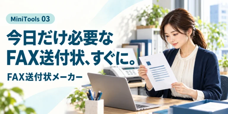 普段は使わない。でも今日はFAXが必要。「FAX送付状メーカー」で一枚を用意する