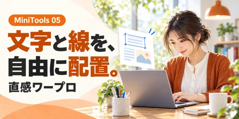 文字と線を、自由な位置に。「直感ワープロ」で小さな掲示や記入欄を作る